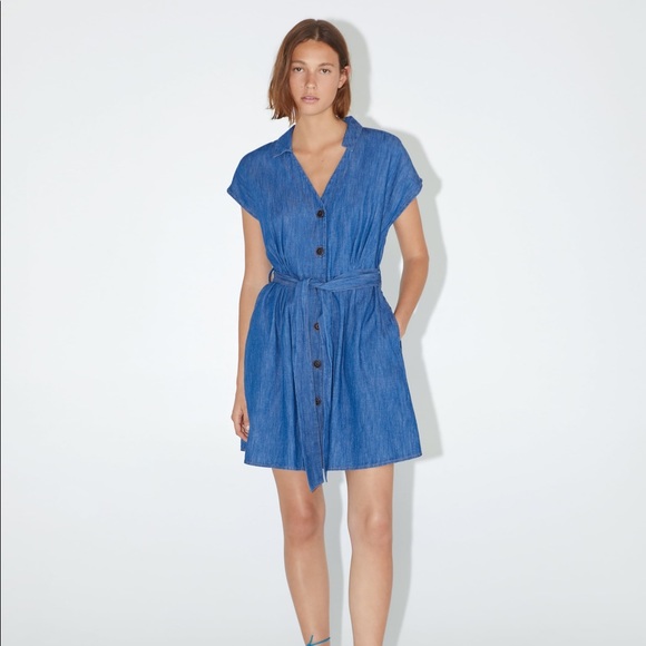 Zara Dresses & Skirts - Zara belted denim dress